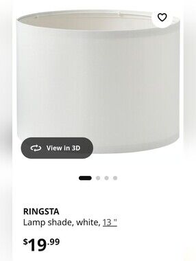 Pair Of Two RINGSTA 13" White Drum Lampshades IKEA NIB